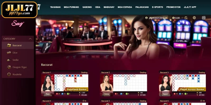 Mga Kalakasan ng Live Casino ng JLJL77